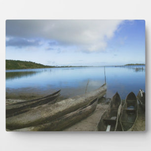 Canoes on the beach, Antananarivo, Madagascar Plaque