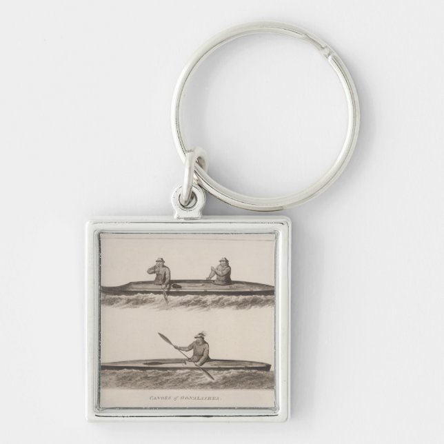 Canoes, Oonalashka, Alaska Key Ring (Front)
