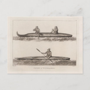 Canoes, Oonalashka, Alaska Postcard