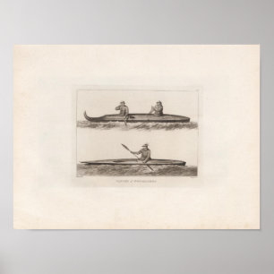 Canoes, Oonalashka, Alaska Poster