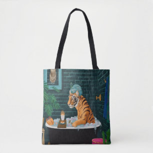 Canole  Tiger in Bath Tote Bag