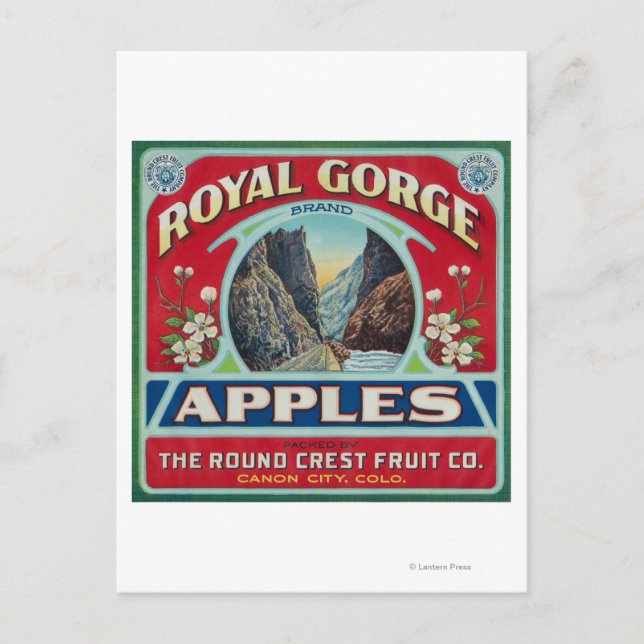 Canon City, Colorado - Royal Gorge Apple Label Postcard (Front)