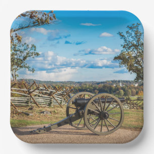 Canons at Gettysburg Paper Plate