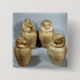 Canopic jars of Hor-ir-aa, Saite (alabaster) 15 Cm Square Badge