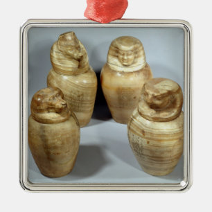 Canopic jars of Hor-ir-aa, Saite (alabaster) Metal Tree Decoration