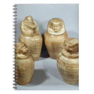 Canopic jars of Hor-ir-aa, Saite (alabaster) Spiral Notebook