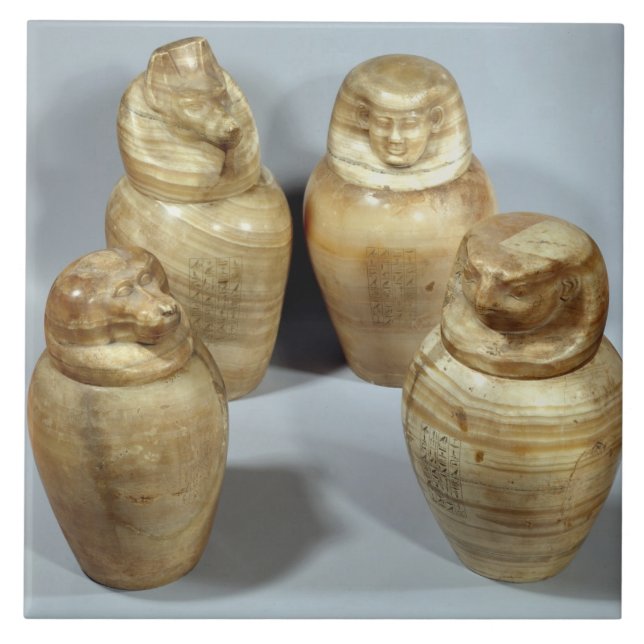 Canopic jars of Hor-ir-aa, Saite (alabaster) Tile (Front)