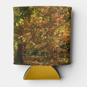 Canopy of Fall Leaves II Yellow Autumn Photography Can Cooler