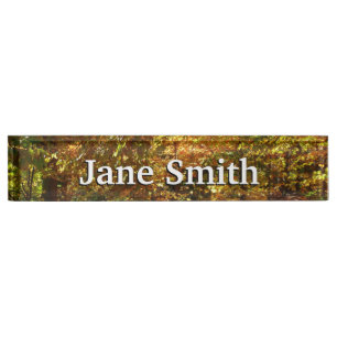Canopy of Fall Leaves II Yellow Autumn Photography Nameplate