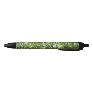 Canopy of Spring Leaves Green Nature Scene Black Ink Pen