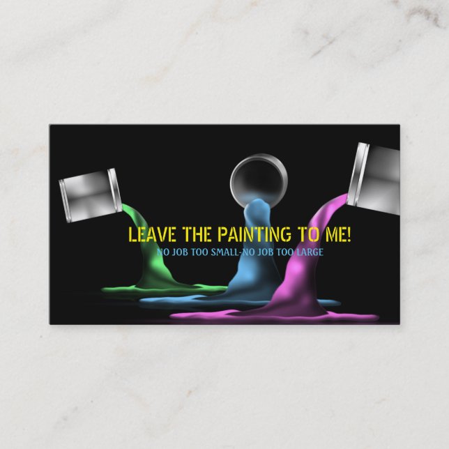 Cans of Pouring Paint Painter Business Card (Front)