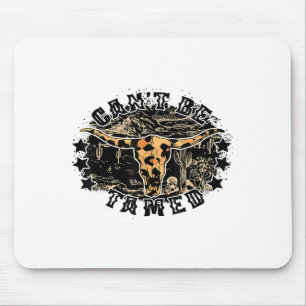 Can't Be Tamed, Cow Skull, Western Scenery Costume Mouse Pad