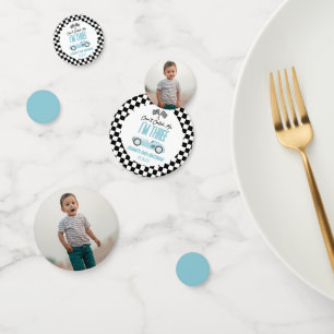 Can't Catch Me Blue Race Car 3rd Birthday Party Confetti