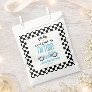 Can't Catch Me Blue Race Car 3rd Birthday Party Favour Bags