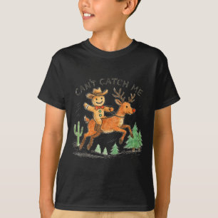 Can't Catch Me Cowboy Gingerbread Man Christmas  T-Shirt
