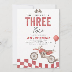 Can't Catch Me Dirt Bike 3rd Birthday Invitation
