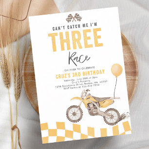 Can't Catch Me Dirt Bike 3rd Birthday Invitation
