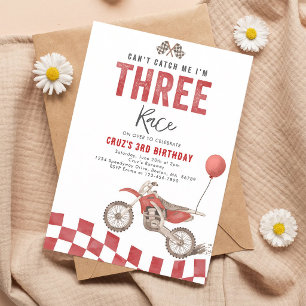 Can't Catch Me Dirt Bike 3rd Birthday Invitation
