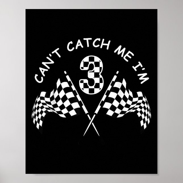 Cant Catch Me Im 3 Third Birthday Party  Poster (Front)