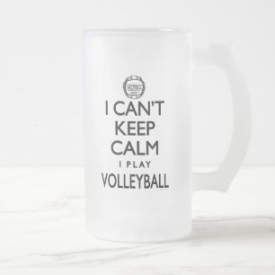 Can't Keep Calm Volleyball Frosted Glass Beer Mug