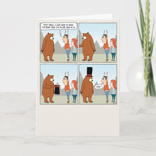 Can't Outsmart a Bear Funny Birthday Card (Front)