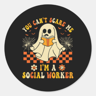 Can't Scare Me Im A School Social Worker Halloween Classic Round Sticker