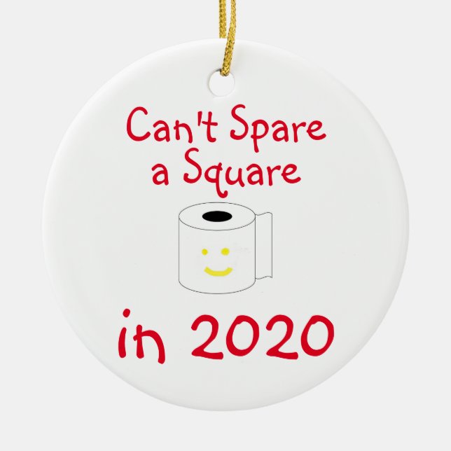 Can't Spare a Square in 2020 Christmas Ceramic Tree Decoration (Front)