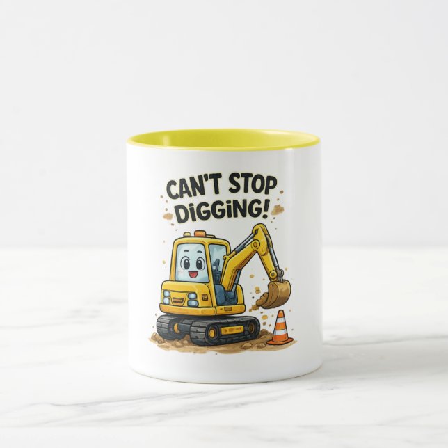 Can't Stop Digging Excavator Mug (Center)