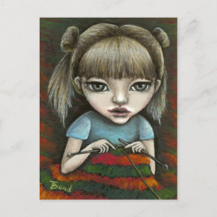 can't stop knitting postcard