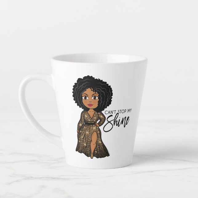 Can't Stop My Shine - Ebony Latte Mug (Left)
