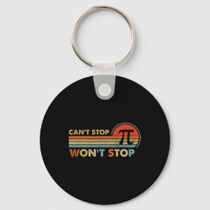 Can't Stop Pi Wont Stop Pi Day Vintage Retro Math Key Ring