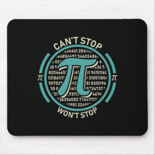 Can't Stop Pi Wont Stop Pi Day Vintage Retro Math  Mouse Pad