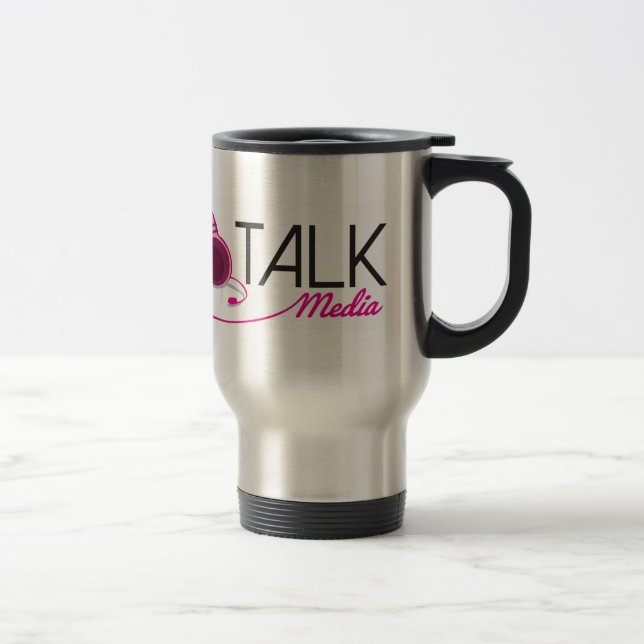 Can't Talk Logo Stainless Steel 15 oz Travel Mug (Right)