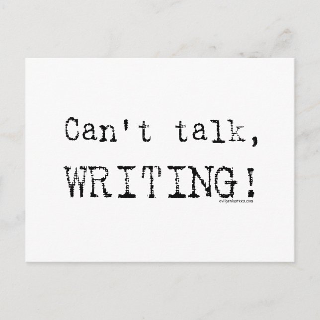 Can't talk, writing! postcard (Front)