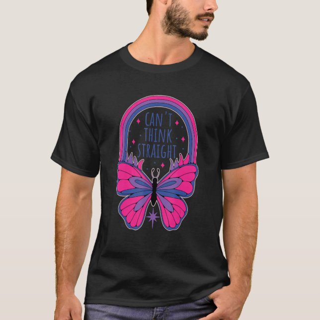 Cant Think Straight Bi Bisexual Pride T-Shirt (Front)