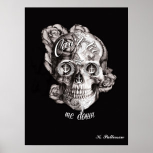 Can't tie me Down Nautical Skull Poster. Poster