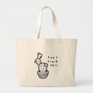 Cant Touch Cactus Large Tote Bag