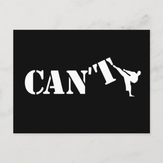Cant vs Can Karate Kick Martial Arts Motivation Postcard