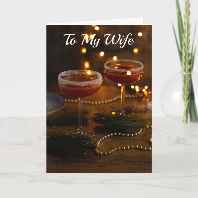 CAN'T WAIT TO CELEBRATE "US"  (WIFE AT CHRISTMAS) HOLIDAY CARD (Front)