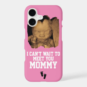 Can't Wait to Meet Mummy Sonogram Baby Photo Pink