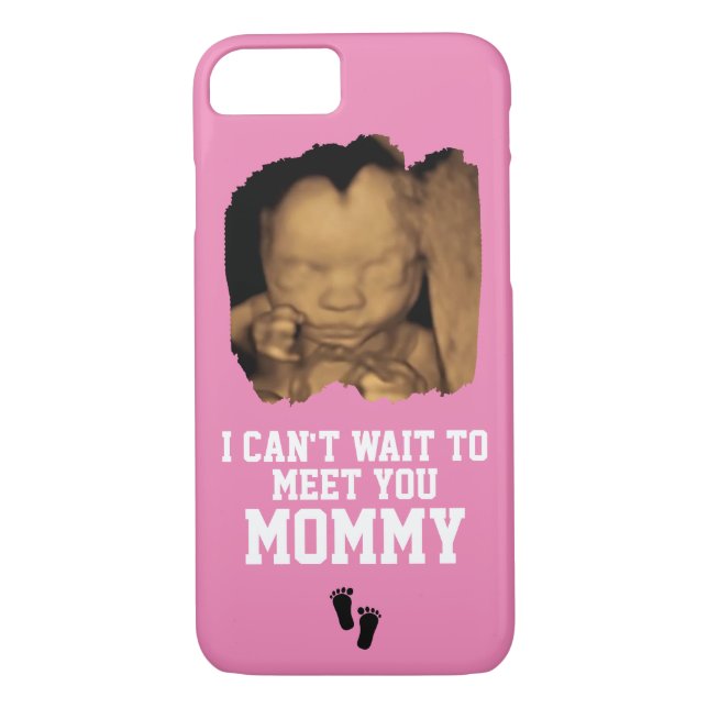 Can't Wait to Meet Mummy Sonogram Baby Photo Pink Case-Mate iPhone Case (Back)