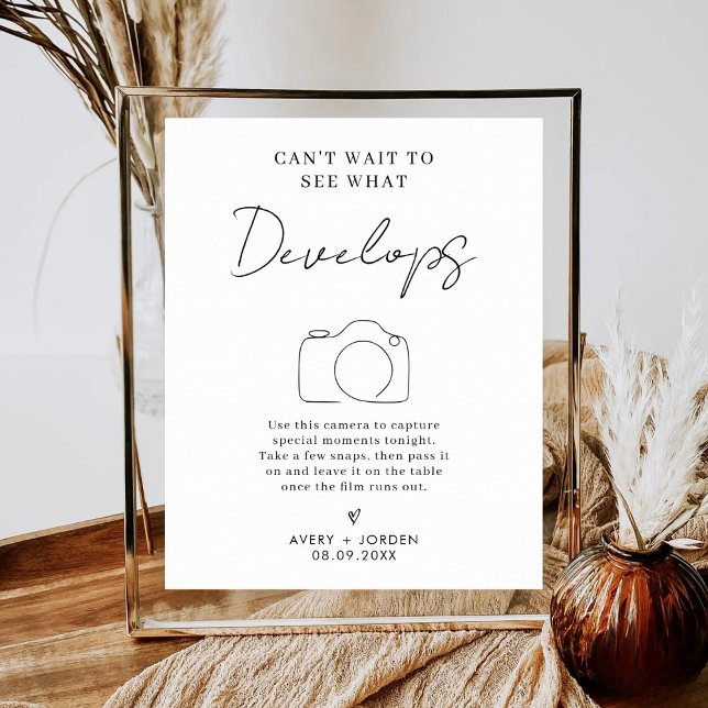 Can't Wait to See What Develops Minimalist Wedding Poster (Creator Uploaded)