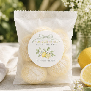 Can't Wait to Squeeze You Lemon Baby Shower Favour Classic Round Sticker