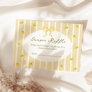 Can't Wait to Squeeze You Lemon Diaper Raffle Enclosure Card