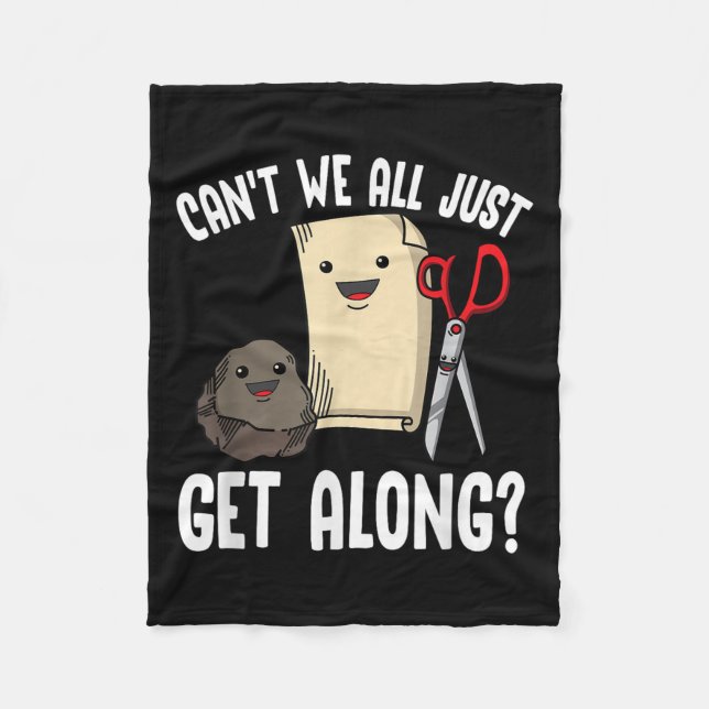 Can't We All Just Get Along_ Rock Paper Scissors F Fleece Blanket (Front)