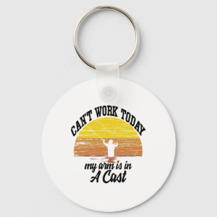 Can't Work Today My Arm Is In A Cast Fishing Graph Key Ring