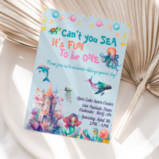 Can't You Sea It's Fun To Be One Invitation