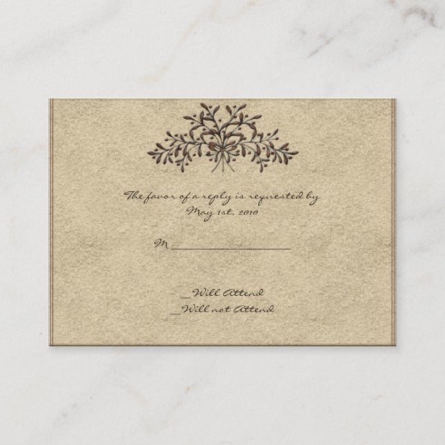 Cantabria Branches with Red Olives on Ecru Business Card (Front)