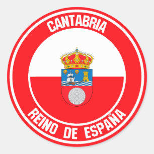 Cantabria Round Emblem Classic Round Sticker