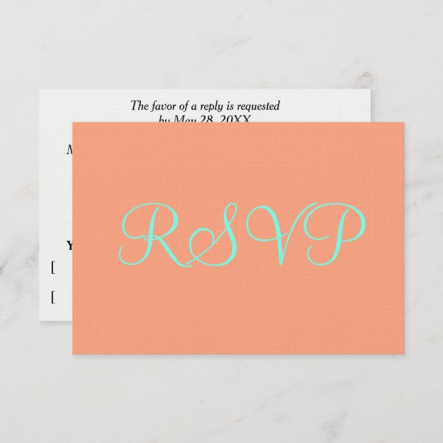 Cantaloupe Blue Wedding RSVP (Front/Back)